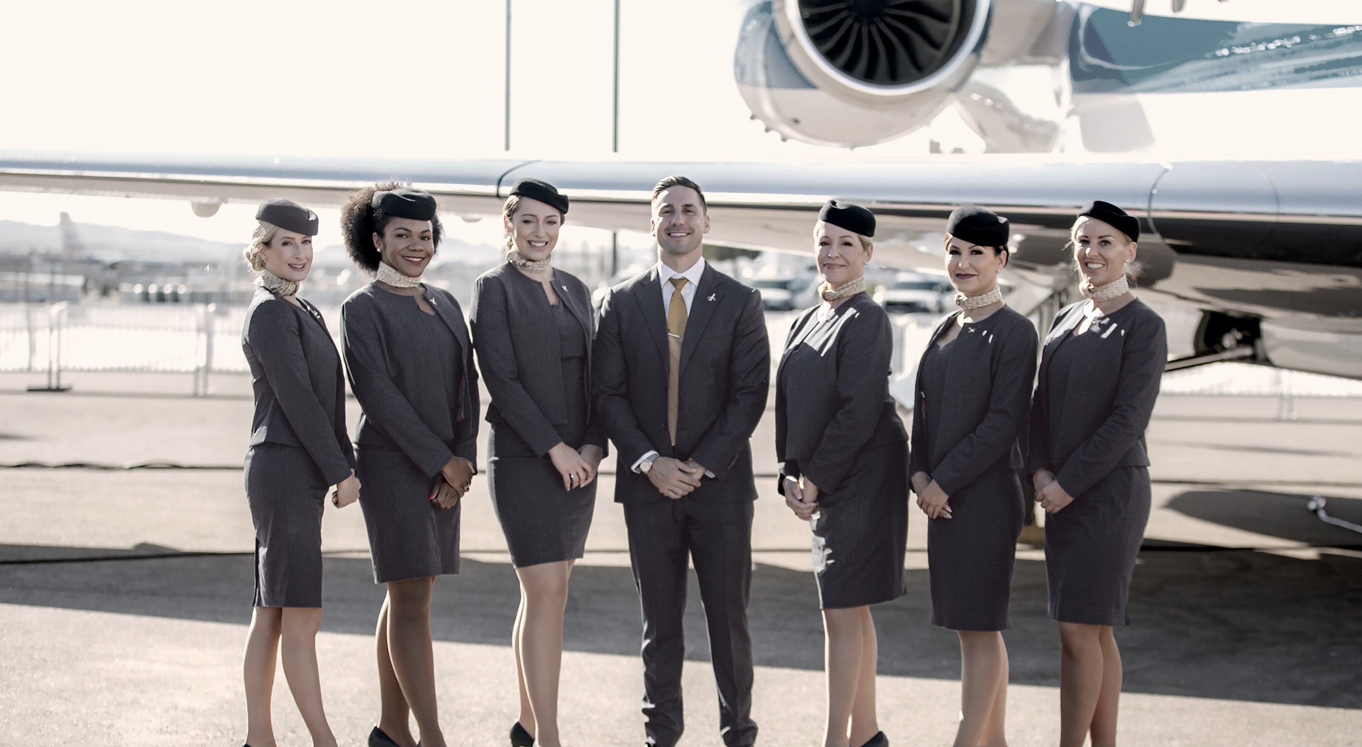 Group of flight attendants standing together