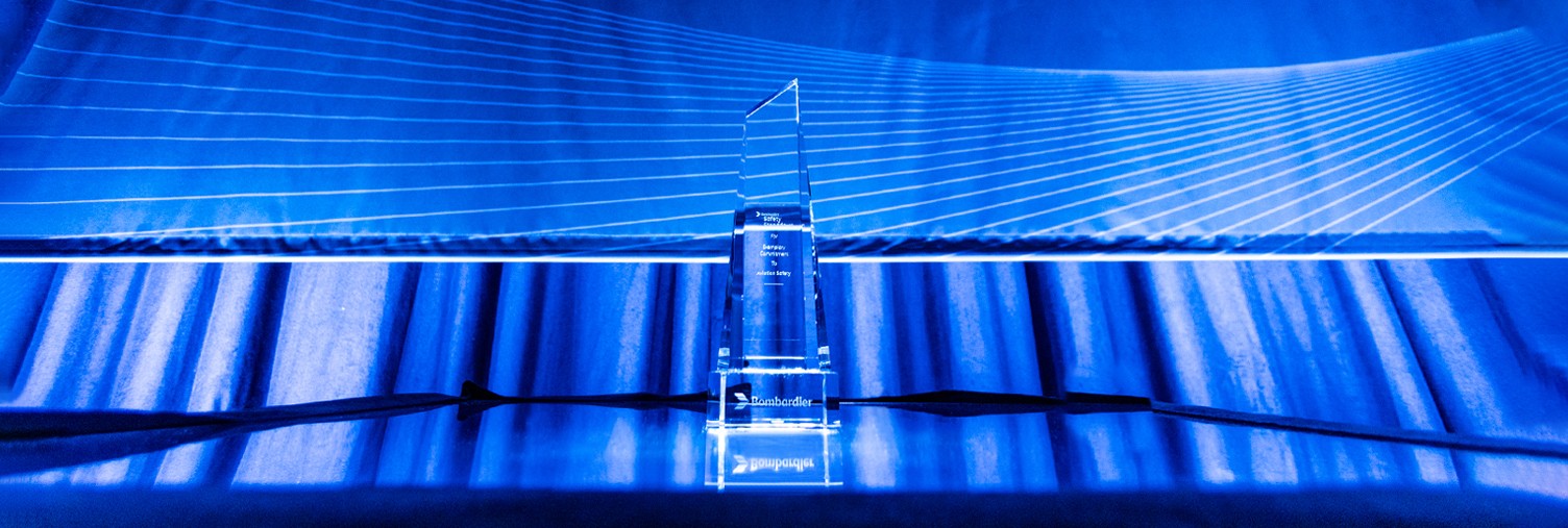 safety standdown award in front of blue background